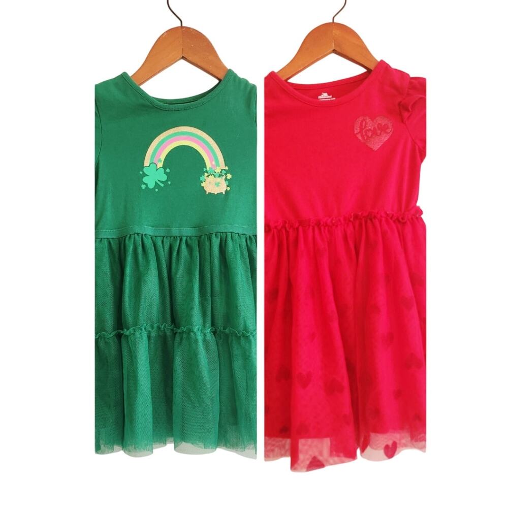 4T Valentine and St. Patrick Day tulle dresses